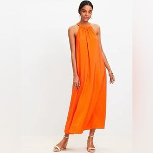 Loft Dahlia Halter Maxi Dress in Exotic Orange